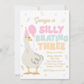 Invitation Silly Goose Silly Brating Trois Anniversaire (Devant)