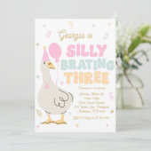 Invitation Silly Goose Silly Brating Trois Anniversaire (Debout devant)