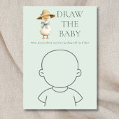 Invitation Silly Goose Teal Draw The Baby Shower Game Card