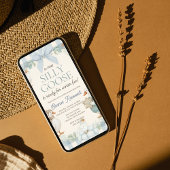 Invitation Silly Goose Winter Blue Plaid Baby Shower