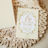 Invitation Silly Goose Yellow Gender neutral Bow Baby Shower