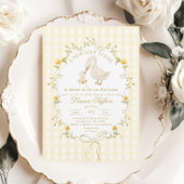 Invitation Silly Goose Yellow Gender neutral Bow Baby Shower