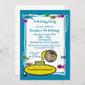 Invitation Silly Sub Aquarium Anniversaire (Devant / Derrière)