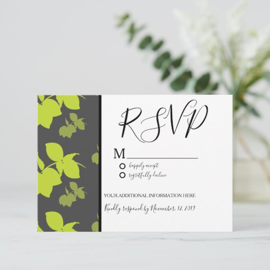 Invitation Silo Mariage sans couture Citron Citron Vert Motif (Debout devant)