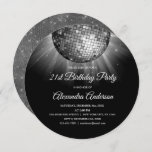 Invitation Silver 21e fête d'anniversaire Silver Disco Ball<br><div class="desc">Silver Vingt-et-unième fête d'anniversaire Silver Disco Ball Party Invitation. L'Invitation du 21e anniversaire est parfaite pour une fête du 21e anniversaire moderne.</div>