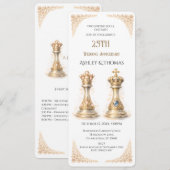 Invitation Silver 25th Anniversary Party King and Queen Party (Devant / Derrière)
