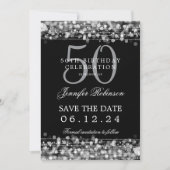 Invitation Silver 50th Birthday Enregistrer la date avec les  (Devant)