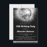 Invitation Silver 60th Birthday Party 70's Disco Ball<br><div class="desc">Préparez-vous à éblouir et à chanter la nuit avec notre Silver 60th Birthday Party 70's Disco Ball Invitation! Cette invitation est l'épitome de l'élégance et de la nostalgie, parfait pour célébrer un 60ème anniversaire d'étape avec une touche de 'les années 70 flair. Le design argenté chatoyant exhale le raffinement et...</div>