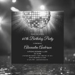 Invitation Silver 60th Birthday Party 70's Disco Ball<br><div class="desc">Soixante-dixième anniversaire de la fête 70's Disco Ball Party Invitation. L'Invitation à la fête d'anniversaire Silver and Black 60th est parfaite pour une fête d'anniversaire moderne de 60th. Les produits correspondants customisés peuvent être créés par le Concepteur sur demande. Les produits correspondants customisés peuvent être créés par le Concepteur sur...</div>