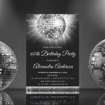 Invitation Silver 60th Birthday Party 70's Disco Ball<br><div class="desc">Soixante-dixième anniversaire de la fête 70's Disco Ball Party Invitation. L'Invitation à la fête d'anniversaire Silver and Black 60th est parfaite pour une fête d'anniversaire moderne de 60th. Les produits correspondants customisés peuvent être créés par le Concepteur sur demande.</div>