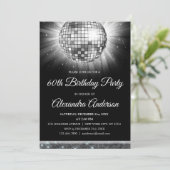 Invitation Silver 60th Birthday Party 70's Disco Ball (Debout devant)