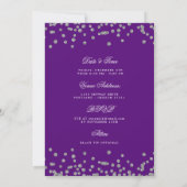 Invitation Silver 70th Birthday Save Date Détails Purple (Dos)