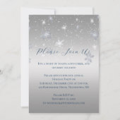 Invitation Silver and Blue Snowflakes Christmas Party | (Devant)