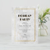 Invitation Silver and Gold Frame Holiday Party (Debout devant)