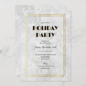 Invitation Silver and Gold Frame Holiday Party (Devant / Derrière)