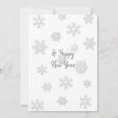 Invitation Silver and Gold Snowflakes Photos de famille Noël (Dos)