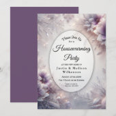 Invitation Silver and Soft Amethyst Winter Housewarming Party (Devant / Derrière)