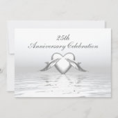 Invitation Silver Anniversary Dolphins et Heart (Devant)
