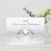 Invitation Silver Anniversary Dolphins et Heart (Debout devant)