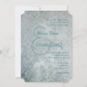 Invitation Silver Aqua Rustique Dentelle Perdue Mariage damas (Devant)