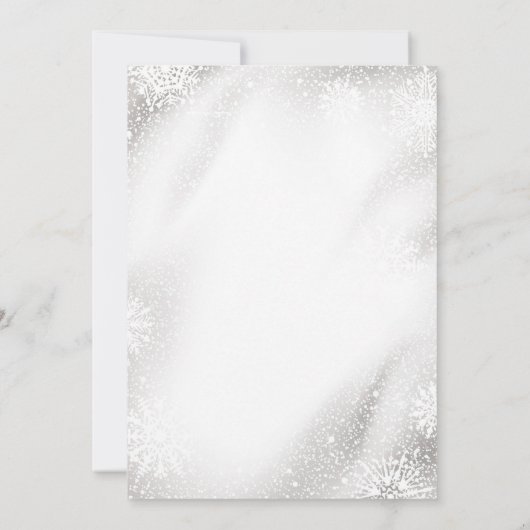 Invitation Silver Baubles Snowflakes Dîner de Nouvel An (Dos)