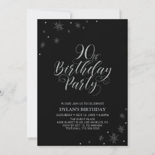 Invitation Silver & Black 90e Photo Anniversaire