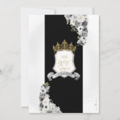 Invitation Silver Black Gold Floral Royal Princess Anniversai (Dos)
