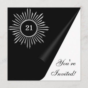 Invitation Silver Black & White 21ème anniversaire