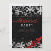 Invitation Silver Black Winter Wonder Entreprise Noël (Devant)