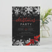 Invitation Silver Black Winter Wonder Entreprise Noël (Debout devant)