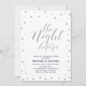 Invitation Silver & Blue | Dîner de répétition de typographie (Devant)