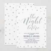 Invitation Silver & Blue | Dîner de répétition de typographie (Devant / Derrière)