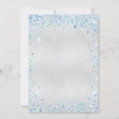 Invitation Silver blue glitter winter birthday (Dos)