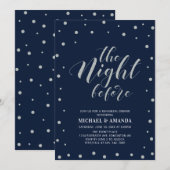 Invitation Silver & Blue | Réception de répétition de typogra (Devant / Derrière)