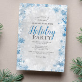 Invitation Silver Blue Snowflake Corporate Fête