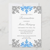 Invitation Silver Blue Snowflake Quinceanera hiver (Devant)