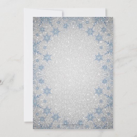 Invitation Silver Blue Snowflakes (Dos)