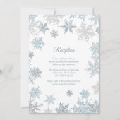 Invitation Silver Blue Snowflakes Réception de mariage d'hive (Devant)
