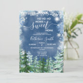 Invitation Silver Blue Winter Wood Russe House Party (Debout devant)