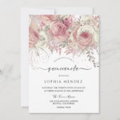 Invitation Silver & Blush Enchanted Floral Quinceanera Party (Devant)