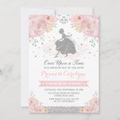 Invitation Silver Blush Floral Princess Cinderella Anniversai (Devant)