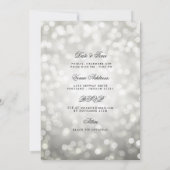 Invitation Silver Bokeh 70th Birthday Save Date Détails (Dos)