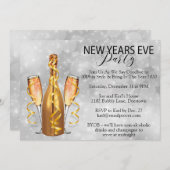 Invitation Silver Bokeh fête la Saint-Sylvestre (Devant / Derrière)