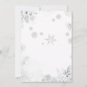 Invitation Silver Bow Snow In Love Snowflake 1st Birthday (Dos)