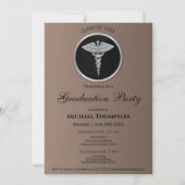 Invitation Silver Caduceus Medical Graduation | Photo (Devant)
