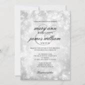 Invitation Silver Champagne Bokeh Mariage élégant (Devant)