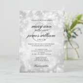 Invitation Silver Champagne Bokeh Mariage élégant (Debout devant)