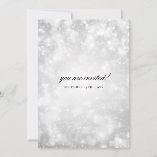 Invitation Silver Champagne Bokeh Mariage élégant (Dos)