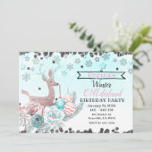 Invitation Silver Deer Winter ONEderland 1er anniversaire fêt (Debout devant)