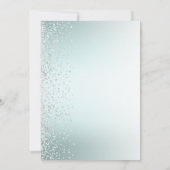 Invitation Silver Diamond Confetti Aqua Ombre Mariage (Dos)
